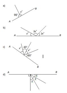 two parallel lines are shown with the corresponding angles in each direction, and one is perpendicular to