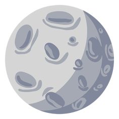 an image of the moon in grey and blue colors on a white background with space for text