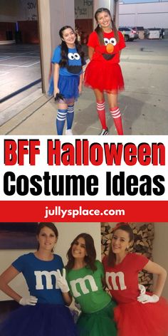 bff halloween costumes Halloween Costume For 3 Women, Trio Halloween Costumes Girls, Big Group Costume Ideas, Best Friend Halloween Costume Ideas, 4 Person Halloween Costumes, Two Person Costumes, Funny Group Costumes, Friends Trio, Best Friend Halloween