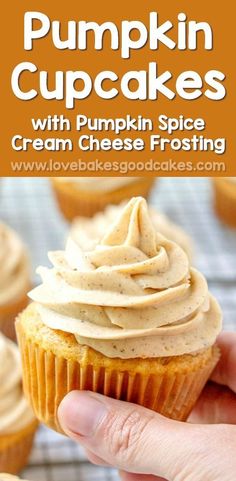 pumpkin cupcakes with pumpkin spice cream cheese frosting are the perfect fall dessert