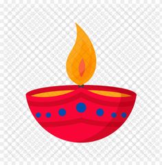 a red and blue candle with a yellow flame on it's side, against a white background