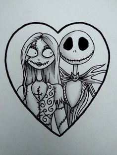 a drawing of jack and sally from the nightmare before it was finished by someone else