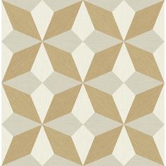 a beige and white geometric design wallpaper with an interesting pattern on the back ground