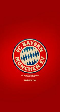 the official logo for the soccer team fc bayern muenchen on a red background