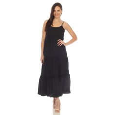 Our Tiered Ruffle Maxi Dress is designed to make you feel and look your best. The scoop neck adds a touch of sophistication, and the adjustable spaghetti straps ensure a personalized and comfortable fit. Features an exquisite lace detail, the tiered ruffle design adds depth and movement to the dress. Pair it with sandals and a sun hat for a chic daytime look or elevate it with heels and jewelry for an evening ensemble. -Care Instructions: Machine Wash Cold -Material: 95% Polyester/ 5% Spandex Product Specifications: -Adjustable Strap -Lace Detail -Tiered Ruffle Ruffle Maxi Dress, Ruffle Design, Tie Dye Maxi, Sleeveless Dress Summer, Tiered Maxi Dress, White Mark, Ruffled Maxi Dress, Maxi Dress Blue, Look Your Best