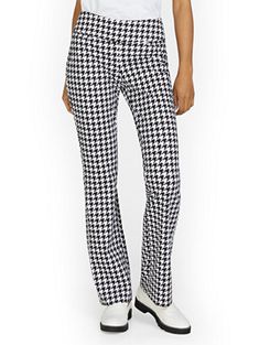 Pull-On Houndstooth Bootcut Ponte Pant - Superflex | New York & Company Houndstooth Pants, Ideas For Outfits, Company Website, Ponte Pants, Into Fashion, Petite Fashion, Double Knitting, Wrinkle Free, Sophisticated Look