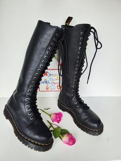 I have a selection of more than 500 pair of RARE, VINTAGE Dr Martens boots. Please visit my SHOP to check out my other DOCs. I will be listing new ones every day.  Dr Doc Martens Bex 20 holes 1b60 tall knee high zip black boots UK6.5 EU40 US8.5 The zip pullers have been exchanged Condition: 8/10 Let me know in case you have any questions Dr Martens Tall Boots, Dr Martens Long Boots, Dr. Martens 1b60 Bex Knee-high Boot, Gothic Americana Doc Martens, Doc Marten Gothic Americana, Vintage Dr Martens, Martens Boots, Dr Martens Boots, Zip Puller