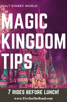 the magic kingdom tips banner with fireworks in the background