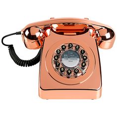 Buy Wild & Wolf 746 1960s Corded Telephone, Copper Online at johnlewis.com Gold Office Desk, British Home Decor, Copper Home Accessories, Gold Desk Accessories, Telephone Retro, Telephone Vintage, Gold Office, Gold Everything, طابع بريدي