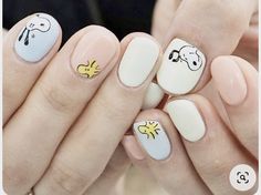 Snoopy Nail Art Designs, Peanuts Nails, Snoopy Nails, Nail 2024, Valentines Nail, Girls Nail Designs, Magic Nails, Red French, Cute Simple Nails