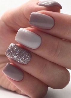 Glitter Gel Nail Designs, Winter Nail Colors, French Pedicure, Nagellack Trends, Nail Color Trends, Nail Colors Winter, Winter Nails Acrylic, Glitter Gel Nails, Nails Winter