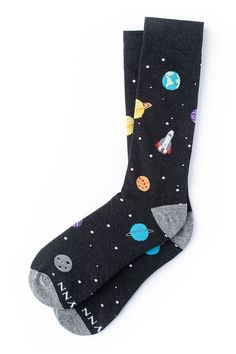 For when you need some space. You’ll be in another style galaxy with these Space Socks on your feet. You will blast off into space with this pair of out-of-this-world socks. Space Socks, I Need My Space, Mens Dress Socks, Space Black, My Space, Black Socks, Bell Bottom Pants, Find Your Style, Tie Accessories