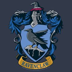 the ravenclaw crest on a black background