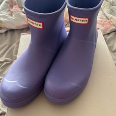 Brand New Without Box Never Worn Outside Tried On A Few Times Walked Around Indoors Hunter Shoes, Women Hunters, Rain Boots, Color Purple, Walking, Size 10, Women Shoes, Boots, Brand New