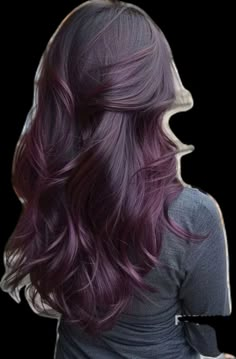 Dark Plum Hair, Pelo Color Borgoña, Red Hair Trends, Hair Color Unique, Yellow Hair, Modern Hairstyles, Brunette Hair, Purple Hair