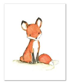 a drawing of a fox sitting on the ground