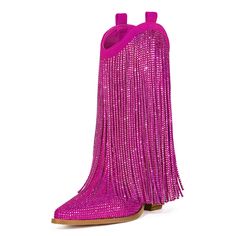 PRICES MAY VARY. 【Size】 Rhinestone fringe western boots he heel height is about 2.8 inches, the shaft height is about 6.5 inches, and the shaft circumference is about 12.6 inches.This is a pair of classic, standard western women’s ankle boots. 【Fashionable Classic】 This pair of western cowboy ankle boots are suitable for every girl, fashionable and classic, with dazzling rhinestones and fashionable tassels to make you feel good and sparkle all day long. 【Features】 Country ankle boots have fashio Rhinestone Cowgirl Boots, Cowboy Boots For Women, Pink Cowboy Boots, Pink Cowgirl Boots, Rhinestone Cowgirl, Ankle Cowboy Boots, Cowboy Ankle Boots, Fringe Ankle Boots, Rhinestone Fringe