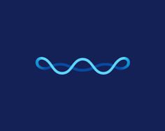 a blue wave logo on a dark background