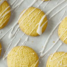 cookies with white icing and drizzled on top