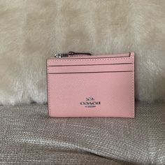 Coach Mini Skinny In Light Pink With Silver Hardware. Comes From A Smoke And Pet Free Home. Bags Coach, Coach Wallet, Silver Hardware, Coach Bags, Wallets, Light Pink, Bag Lady, Wallet, Pet