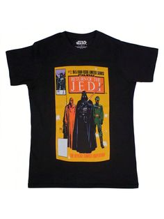 a black t - shirt with an image of darth vader and other characters on it