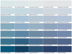 the color chart for different shades of blue, pink, and purple in various colors