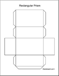 the printable rectangular prism is shown in black and white, with an empty box on top