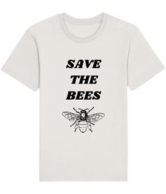 "Embrace the call to protect our planet and show your love for nature! Our \"Save the Bees\" tee is a simple and meaningful expression of our commitment to the environment and the well-being of our precious pollinators. Crafted from 100% Organic Cotton, this shirt reflects our dedication to eco-friendly practices. Embrace sustainable fashion and wear your values with pride! Material: 100% organic ringspun combed cotton. -Medium Unisex fit. -Set-in sleeve. -1x1 rib at neck collar. -Inside back neck tape in self fabric. -Sleeve hem and bottom hem with wide double topstitch." Pi Day Shirts, Bee Shirt, Protect Our Planet, Purple Crewneck, Pink Crewneck Sweatshirt, Art Socks, Your Values, Pink Crewneck, Save The Bees