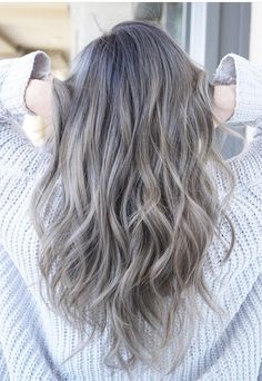 Ashy Mushroom Blonde Hair Balayage, Ashy Silver Hair, Middle Length Hair, Balayage Styles, Ash Grey Hair, Cool Hair Designs, Grey Blonde Hair, Grey Hair Transformation, Ash Hair Color