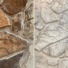 two different types of stone are shown in the same color and pattern as each other