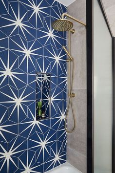 Ca' Pietra bathroom tiles Ca Pietra, Bathroom Tiling, Patterned Tiles, Blue Floor, Encaustic Tile, Bathroom Floor Tiles, Wall Installation