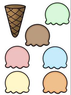 an ice cream cone with six different colors