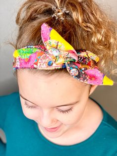 "Donut Pattern, Wired Fabric Headband / Headwrap that bends and forms around your head to fit a variety of head shapes and sizes: Toddlers, Kids and Adults.  *Why I love these and you will too* I don't have a lot of time to put myself or my daughter together in the morning and have struggled with elastic headbands that pop-off throughout the day.  Also, my daughter always ends up breaking those plastic headbands in half!  These have a wire sewn throughout them, and are bendable so will mold to f One Size Knotted Headwrap Shaped As Headband, Pink Beach Headwrap Headband, Adjustable Multicolor Headwrap Headband, Playful Adjustable Cotton Headband, Playful Adjustable Bow Headband, Bun Wrap, Donut Pattern, Headband Bow, Plastic Headband