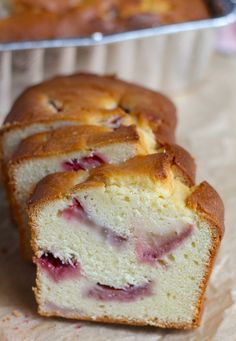 a close up of a loaf of cake on a table