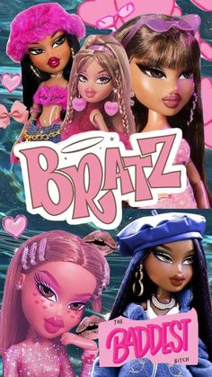 barbie dolls are featured in this poster