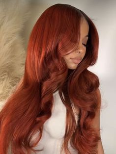 UNice Mix Color Straight 13x4 Lace Front Human Hair Wig for Women 150% Density, Ginger Sew In, Ginger Red, Long Red Hair, Glueless Wigs, Remy Hair Extensions, Dope Hairstyles, Auburn Hair