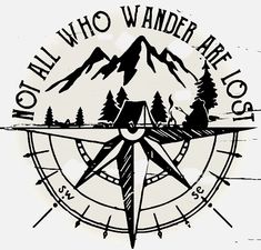 a compass with trees and mountains in the background that says, you'll who wander art blog