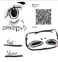 an image of the qr code for eyeballs and fast slow text on it