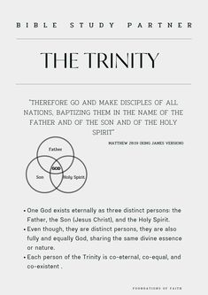 the trinity book cover with text and an image of two intersecting circles on top of each other