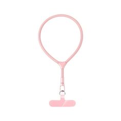 a pink lanyard with a metal hook