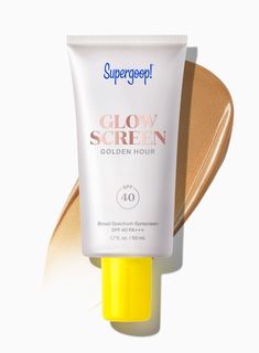 A cult beauty favorite that hydrates skin & primes for makeup with a radiant glowy finish in four flexible shades. Glowscreen SPF 40 Dawn / 1.7 fl. oz. Sunscreen Primer, Supergoop Glowscreen, Tinted Sunscreen, Chemical Sunscreen, Skin Prep, Glow Sticks, Mineral Sunscreen, Makeup Primer, Brightening Serum