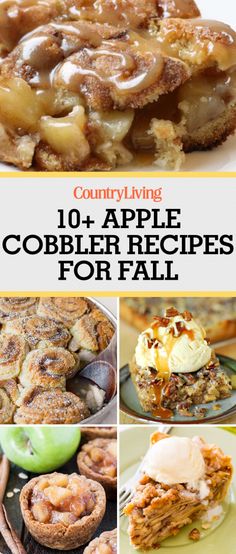 collage of apple cobbler recipes for fall