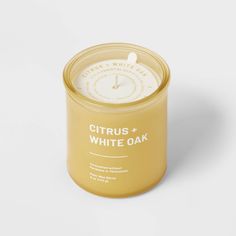 citrus + white oak scented candle