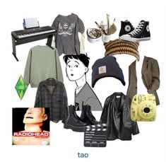 there are many different items that can be found in this image, including clothing and shoes