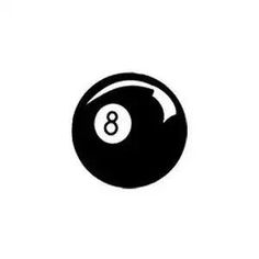 a pool ball with the number eight on it