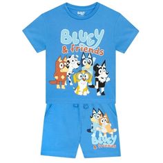 Dress your little adventurer in the spirit of friendship and fun with this Boys Bluey outfit set. Made from 100% cotton for ultimate comfort, this officially licensed Bluey merch brings the beloved characters to life. The tshirt showcases Bluey and her friends waving in a scene that's as adorable as it is inviting, while the shorts offer a sweet depiction of Bluey and Bingo's hug. They also ensure comfort with an adjustable drawstring waist, allowing your child to be ready for all activities. Si Summer Outfits For Boys, Bluey Merch, Bluey Plush, Tshirt And Shorts, Bluey Bingo, Girls Jumpers, Boys Summer Outfits, Boys Shorts, Just Style