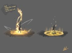 the concept art for person's upcoming video game, avatars are shown in three different positions