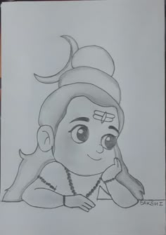 child mahadev Easy Drawing Of Lord Shiva, Cute Mahadev Drawing, Indian God Drawing Easy, Shankar Bhagwan Drawing, Mahadev Drawing Pencil Easy, Indian God Drawing, Drawing Of Shiva, Shiva Art Drawing, Mahadev Drawing Easy