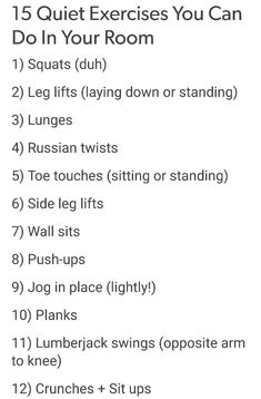 a list with instructions for how to do an exercise