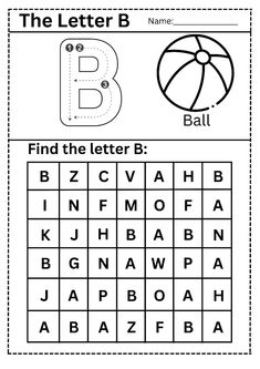 the letter b worksheet for children to learn how to write and draw letters